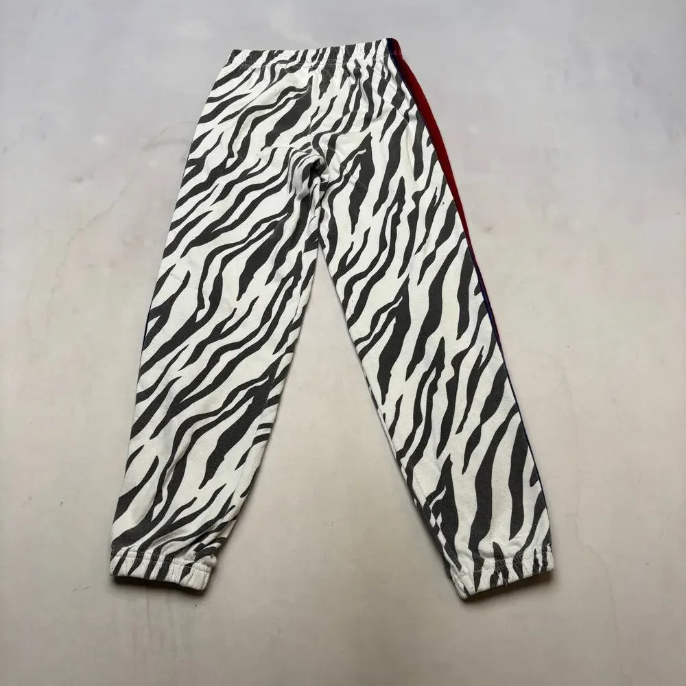 Aviator Nation Classic Zebra Velvet Stripe Hoodie Sweatpants Set Youth 14